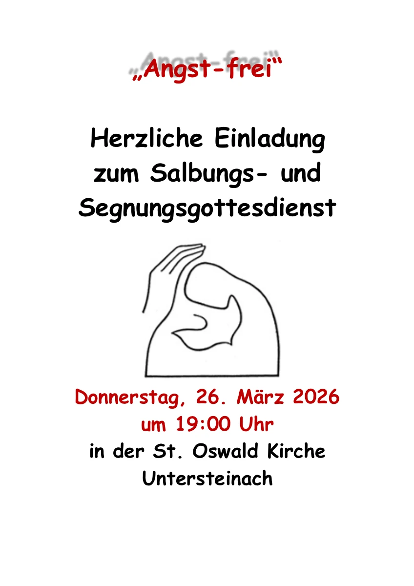 Einladung zum Segnungsgottesdienst am 26. März 2026 um 19:00 Uhr