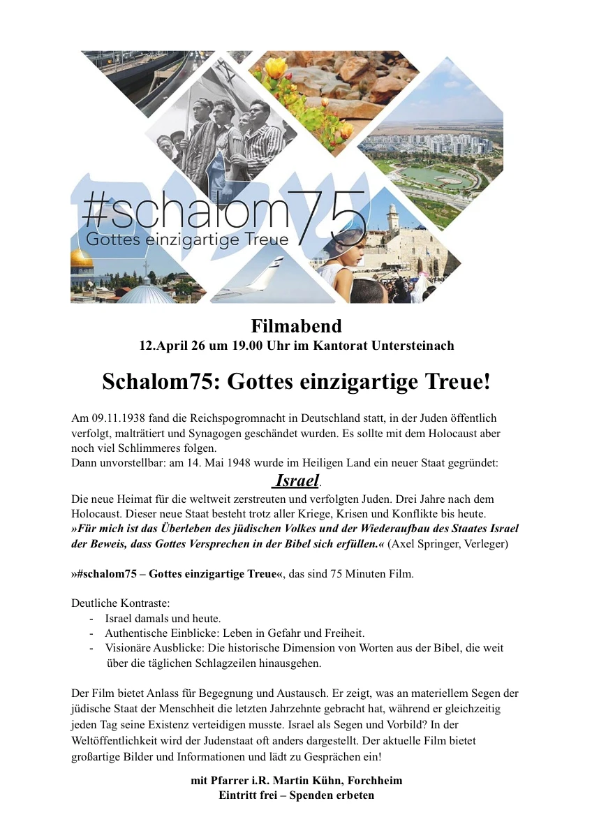 Einladung zum Segnungsgottesdienst am 26. März 2026 um 19:00 Uhr